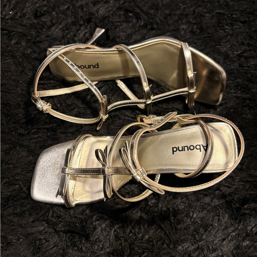 Elegant Silver Strappy Heels